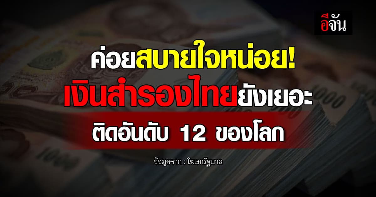 โฆษกรัฐบาล ยัน เงินสำรองไทยมีมากติดอันดับ 12 โลก