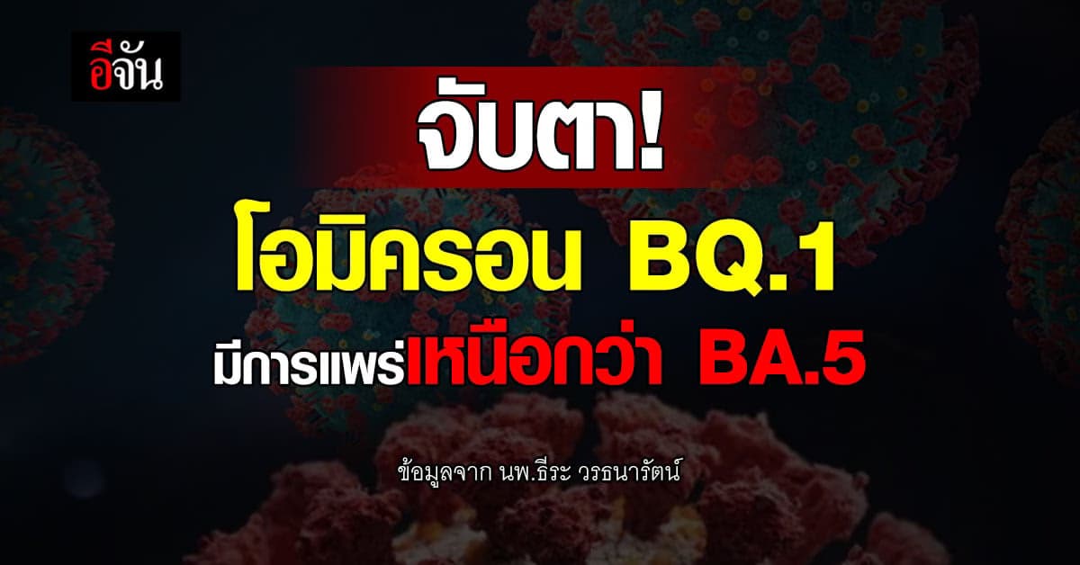 จับตา! โอมิครอน BQ.1 มีการแพร่ที่เหนือกว่า BA.5