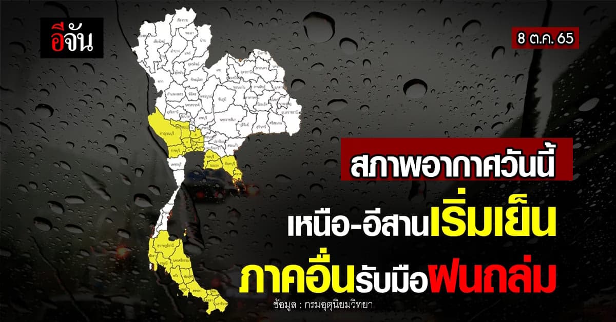 พยากรณ์อากาศวันนี้ อุตุฯ เตือน สภาพอากาศ หลายพื้นที่เสี่ยง ฝนตกหนัก