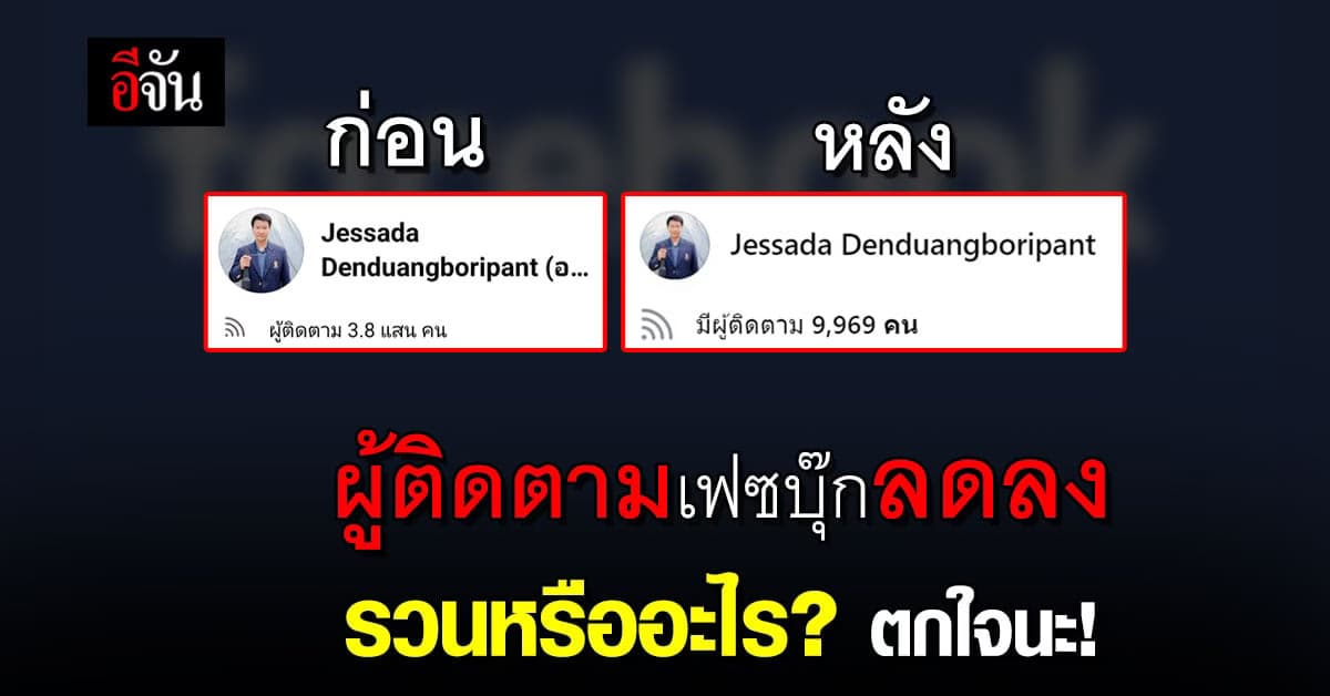 ใจหายวูบ! นึกว่าปลิวแล้ว จู่ ๆ ยอดติดตามเฟซบุ๊กลดฮวบ
