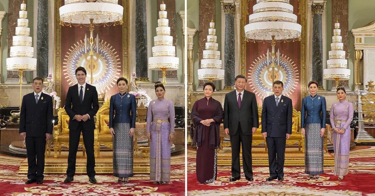 ในหลวง พระราชินี ทรงรับ ผู้นำเอเปค ณ พระที่นั่งจักรีมหาปราสาท