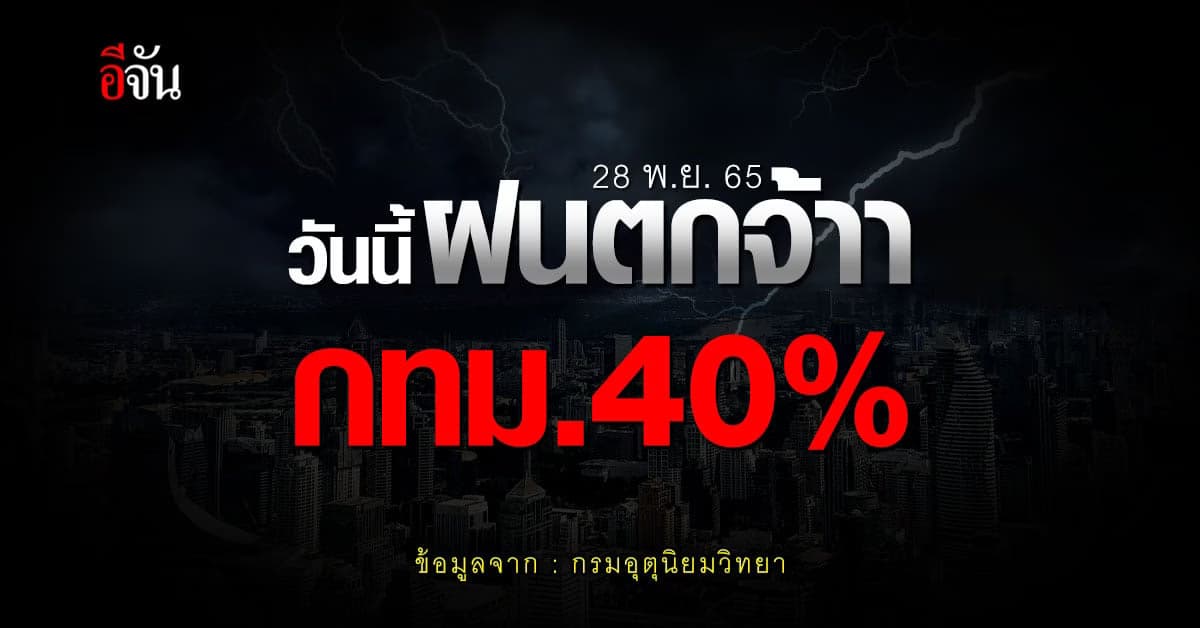 พยากรณ์อากาศวันนี้ ยังไม่หนาว วันนี้ ไทยยัง ฝนตก อยู่ทุกภาค กทม. 40%