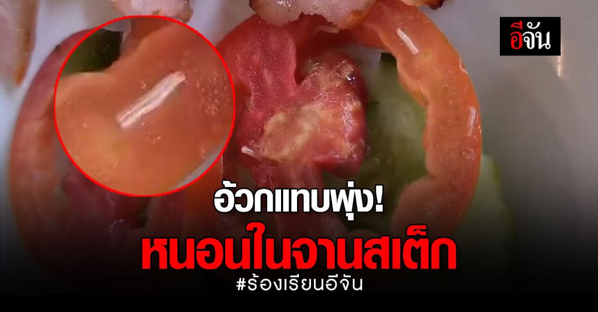 อ้วกแทบพุ่ง! เจอหนอนยั้วเยี้ยในอาหารที่กำลังจะกิน #ร้องทุกข์อีจัน