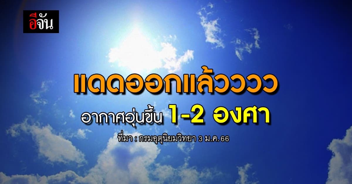 พยากรณ์อากาศวันนี้ (3 ม.ค.66) รายงานสภาพอากาศ อุณหภูมิสูงขึ้น 1-2 องศา