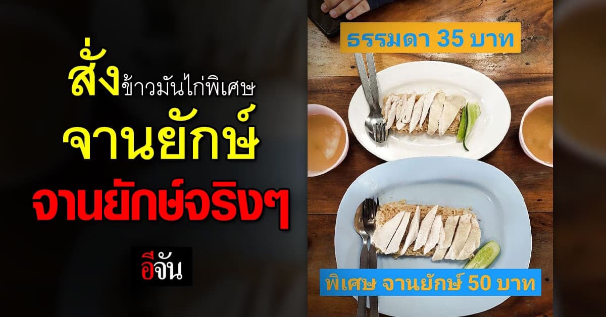 ผู้บริโภคงง สั่งข้าวมันไก่พิเศษจานยักษ์ แต่ดันยักษ์แค่จาน
