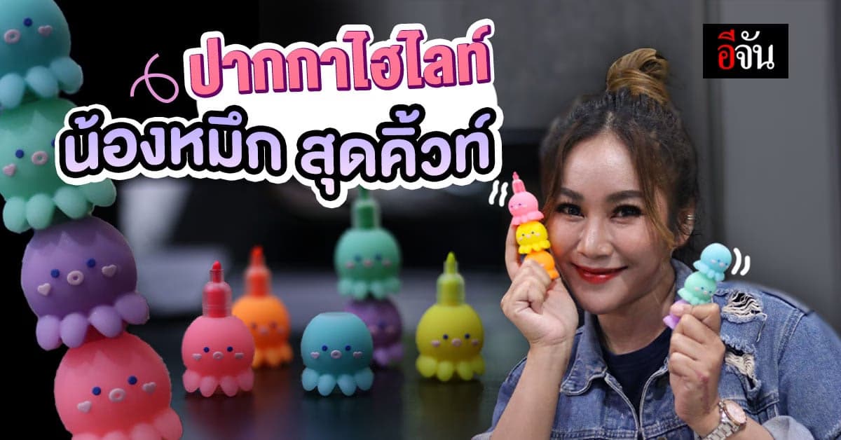 อีจันลองของ น้องหมึก 5 สี ปากกาไฮไลท์ สุดคิ้วท์