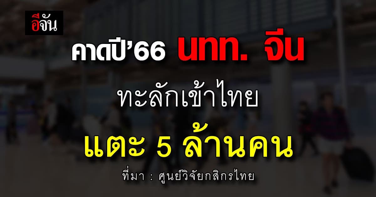 ศูนย์วิจัยกสิกรไทย คาดทั้งปี’66 จีนเที่ยวไทยแตะ 5 ล้านคน