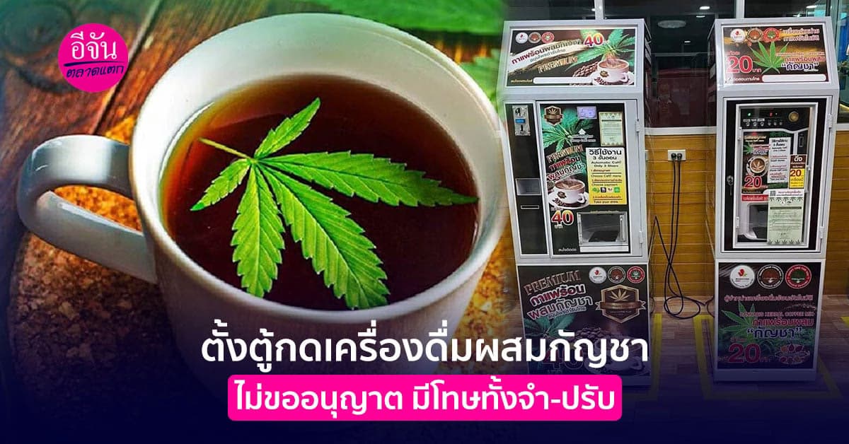 ตั้งตู้กดเครื่องดื่มผสมกัญชาไม่ขออนุญาต มีโทษทั้งจำ-ปรับ