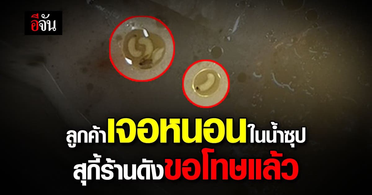 อวสานร้านสุกี้ดัง ลูกค้าเจอหนอนในน้ำซุป ล่าสุดร้านขอโทษแล้ว