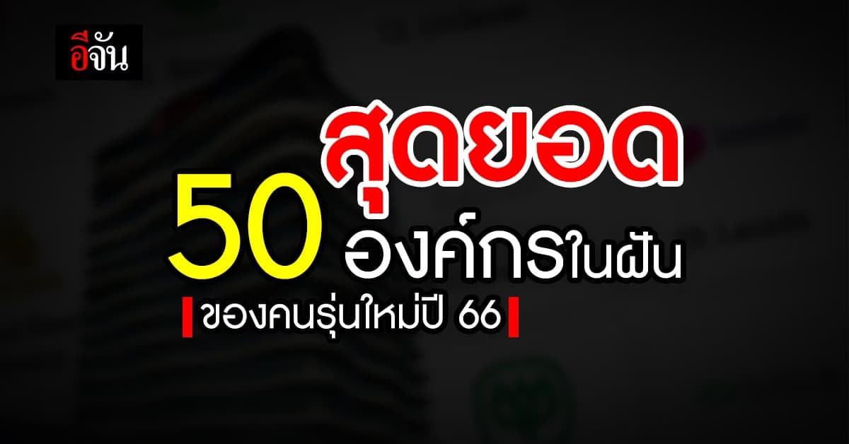 50 องค์กรน่าสนใจที่สุดแห่งปี 2566 ที่คนรุ่นใหม่อยากร่วมงานด้วยที่สุด