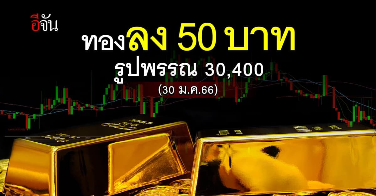 ราคาทองวันนี้ (30 ม.ค.66) รูปพรรณบาทละ 30,400