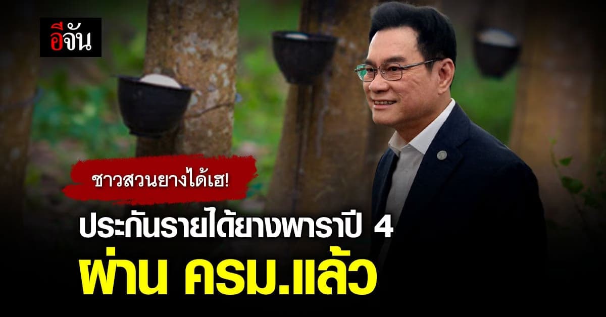 พาณิชย์ จับมือ เกษตร ดัน ประกันรายได้ยางพารา ปี 4 ผ่าน ครม.แล้ว วันนี้