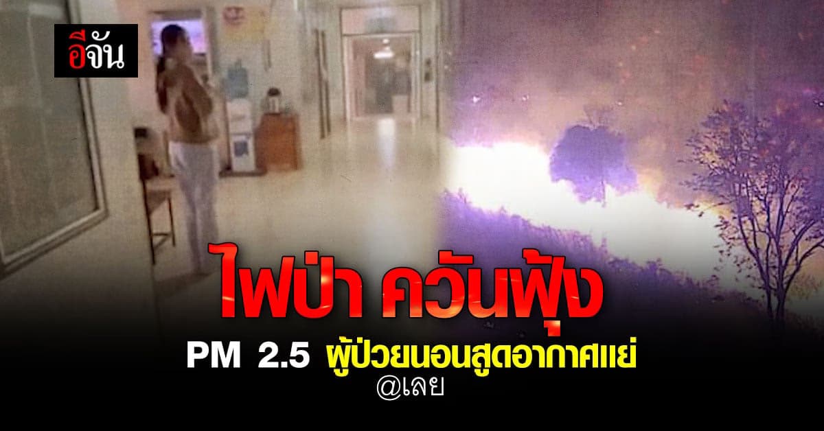 อ.นาเเห้ว จ.เลย มีไฟป่า ควันฟุ้ง เกิด ฝุ่น PM 2.5