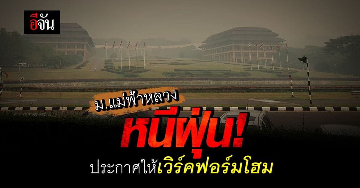 ฝุ่นกระทบหนัก! ม.แม่ฟ้าหลวง ประกาศเรียนออนไลน์ หนีฝุ่นพิษ ถล่มเชียงราย