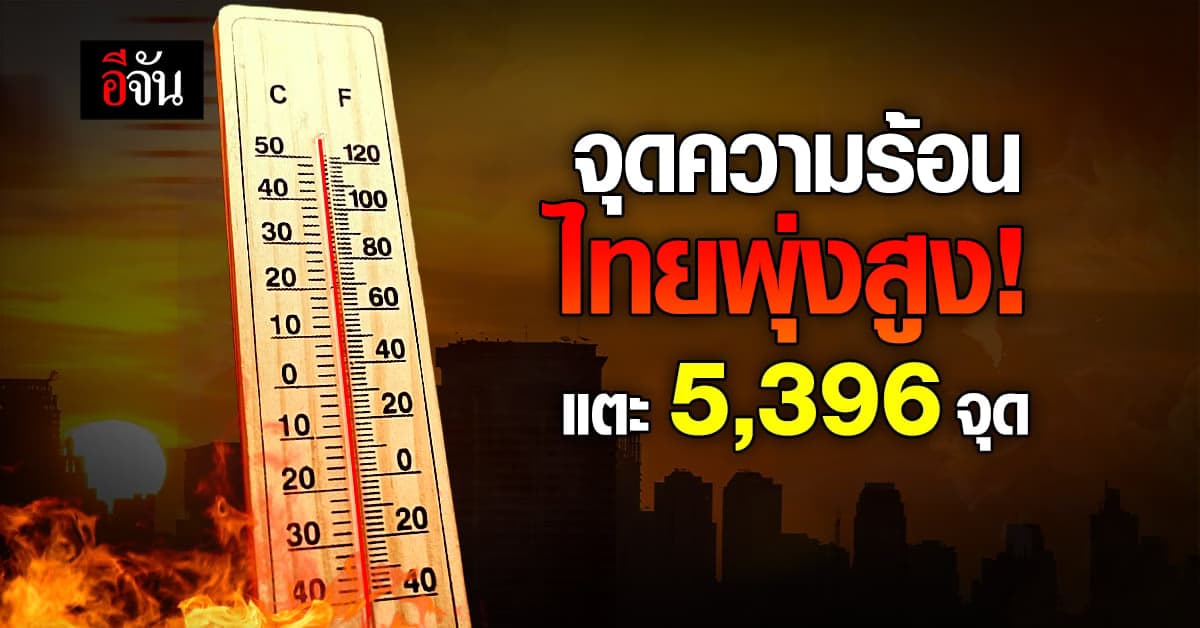 จุดความร้อนในไทยยังพุ่งสูง แตะ 5,396 จุด
