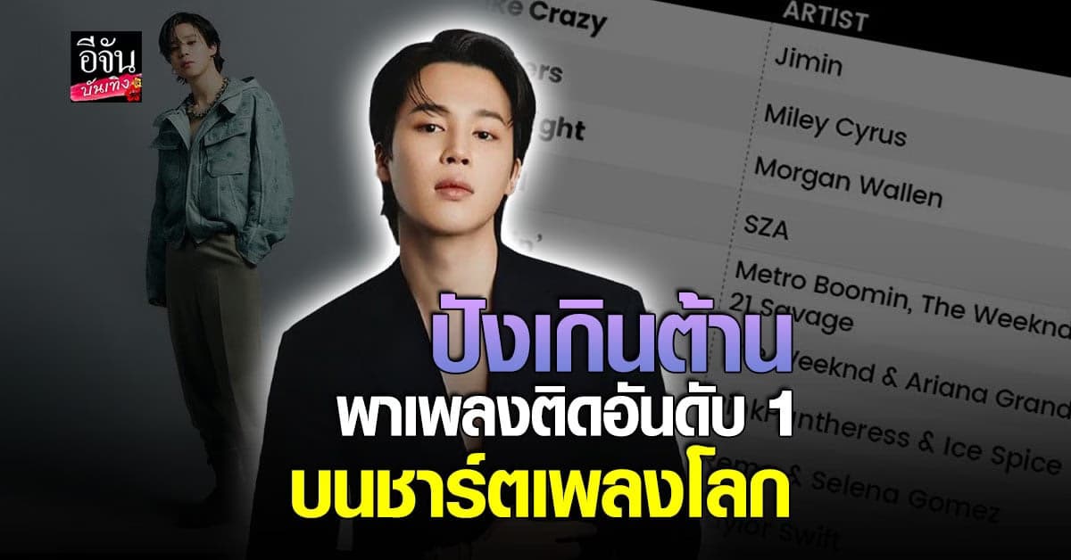 จีมิน BTS ขึ้นแท่นศิลปินเดี่ยวเกาหลีใต้คนแรกที่ได้ที่ 1 บิลบอร์ด