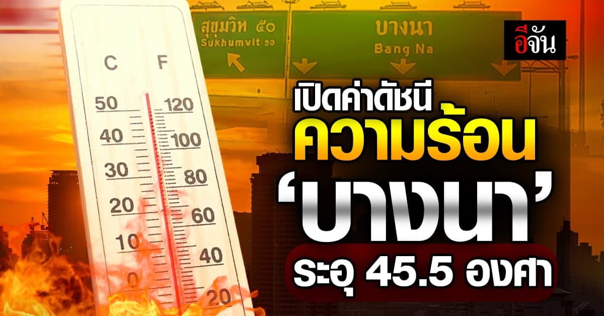 เปิดชื่อ 5 จังหวัด ดัชนีความร้อนระอุ ทะลุ 40 องศา