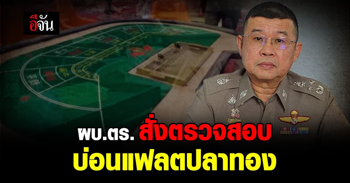 บิ๊กเด่น สั่งตรวจสอบ บ่อนแฟลตปลาทอง หากพบผิดจริงพร้อมฟันไม่เลี้ยง