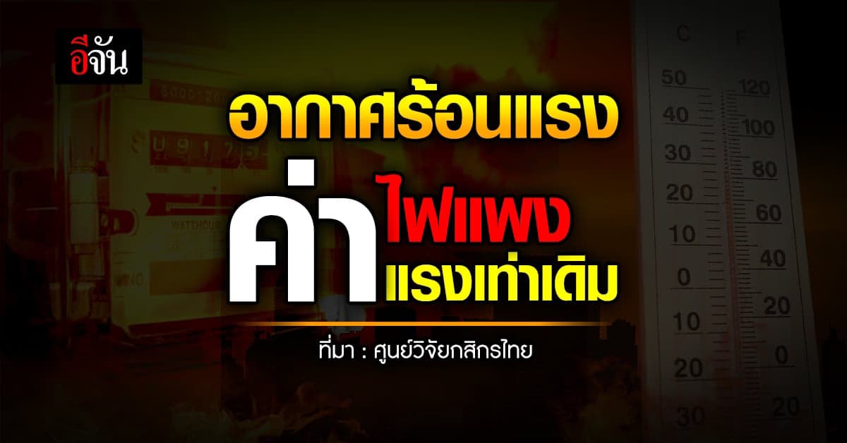 ศูนย์วิจัยกสิกร ชี้ อากาศร้อนทำค่าใช้จ่ายครัวเรือนพุ่ง