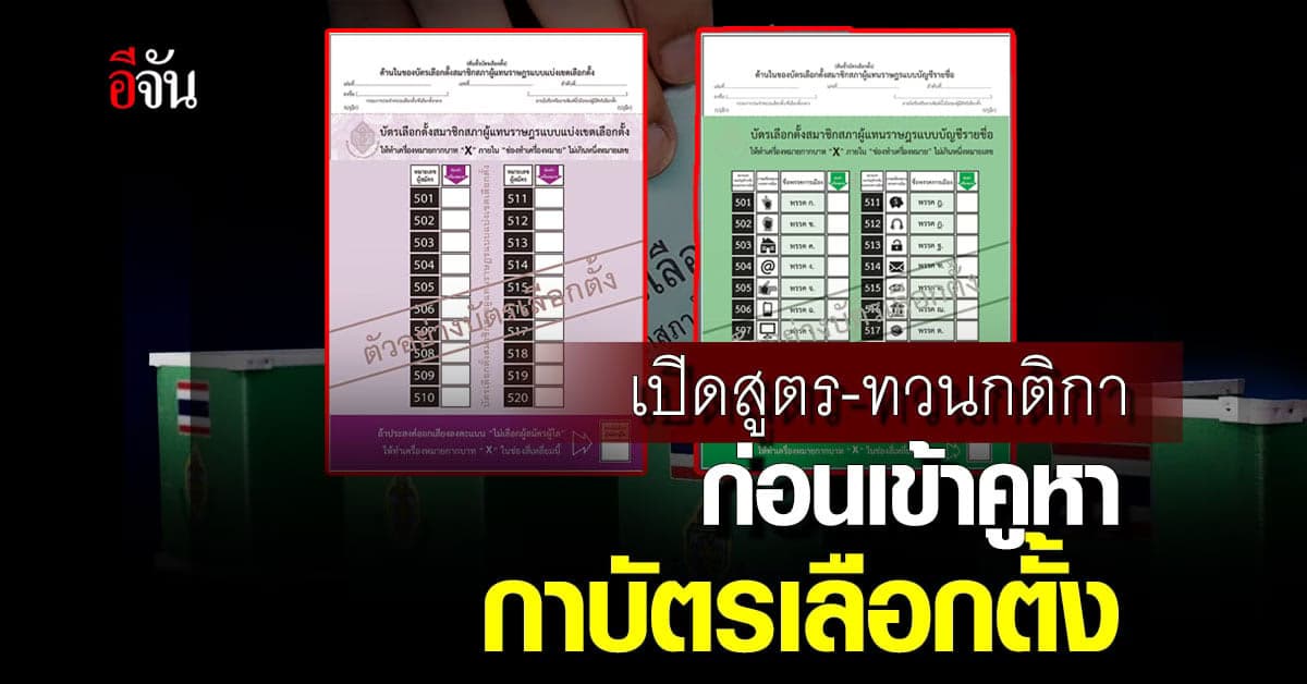 รู้กติกาเลือกตั้ง 66 ก่อนเข้าคูหากาบัตรเลือกตั้ง 14 พ.ค.66