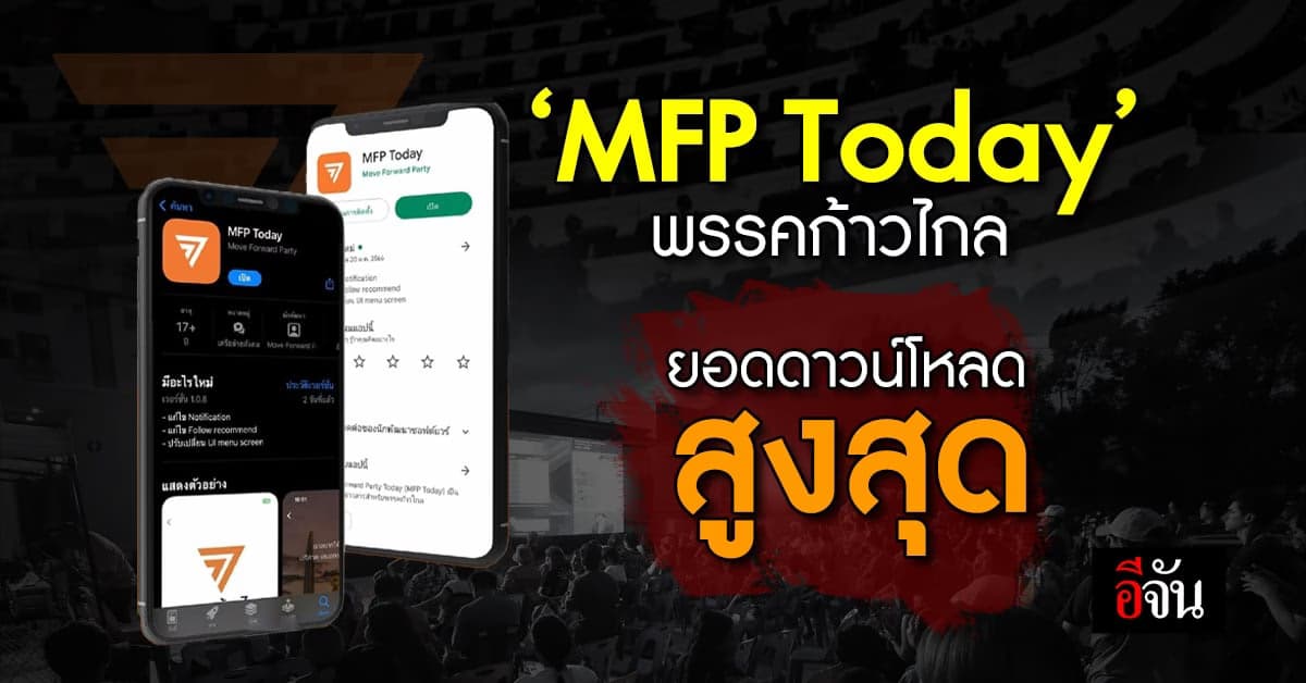 แอป MFP Today พรรคก้าวไกล ยอดดาวน์โหลดสูงสุด บน iOS และ Android