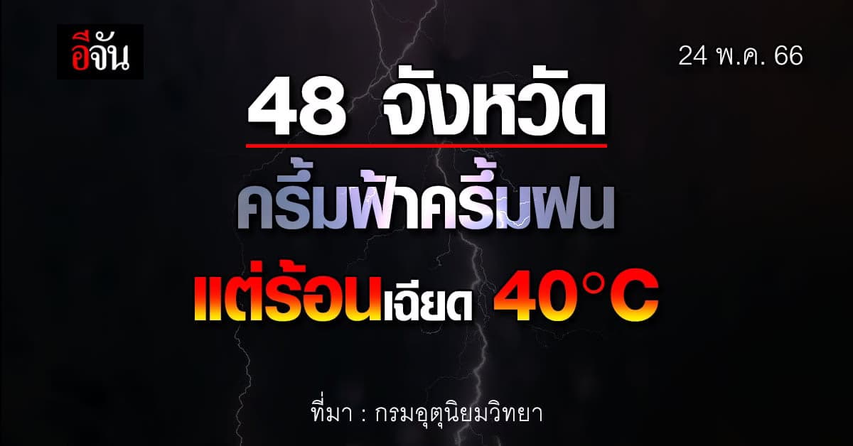 กรมอุตุนิยมวิทยา เตือน 48 จังหวัด ลุ้นฝนกระหน่ำ-ลมกระโชกแรง