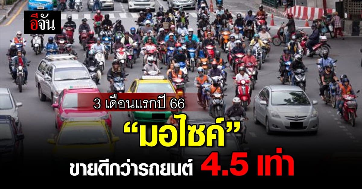 ยอดขายมอไซค์ 3 เดือนแรกปี 66 พุ่งแตะ 5.6 แสนคัน