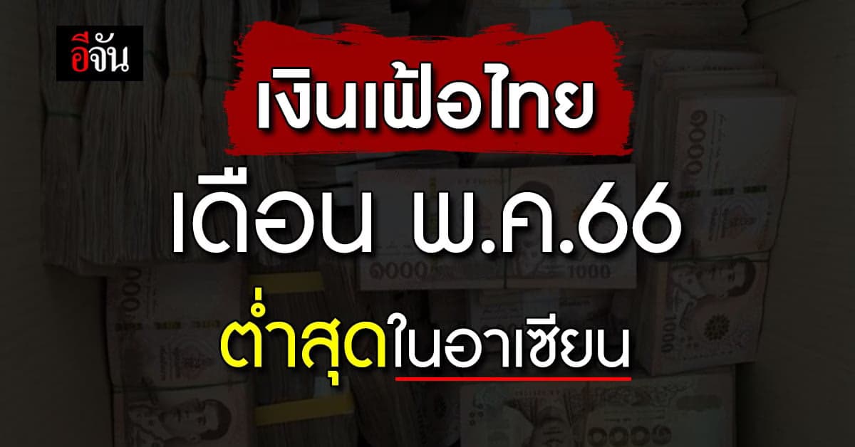 เงินเฟ้อไทย เดือน พ.ค.66 ต่ำสุดในรอบ 21 เดือน