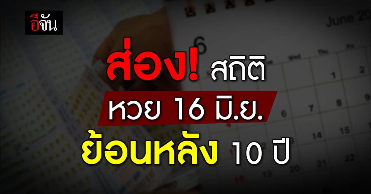 ส่องสถิติหวย ย้อนหลัง 10 ปี พร้อมแจกเลขเด็ด งวด 16 มิ.ย.66