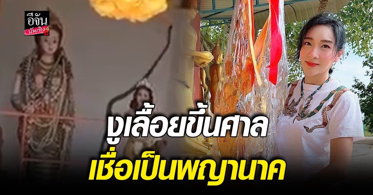 ​เฟี้ยว์ฟ้าว ศรัทธาหมดใจ คนเจองูที่ศาล เชื่อเป็น พญานาค
