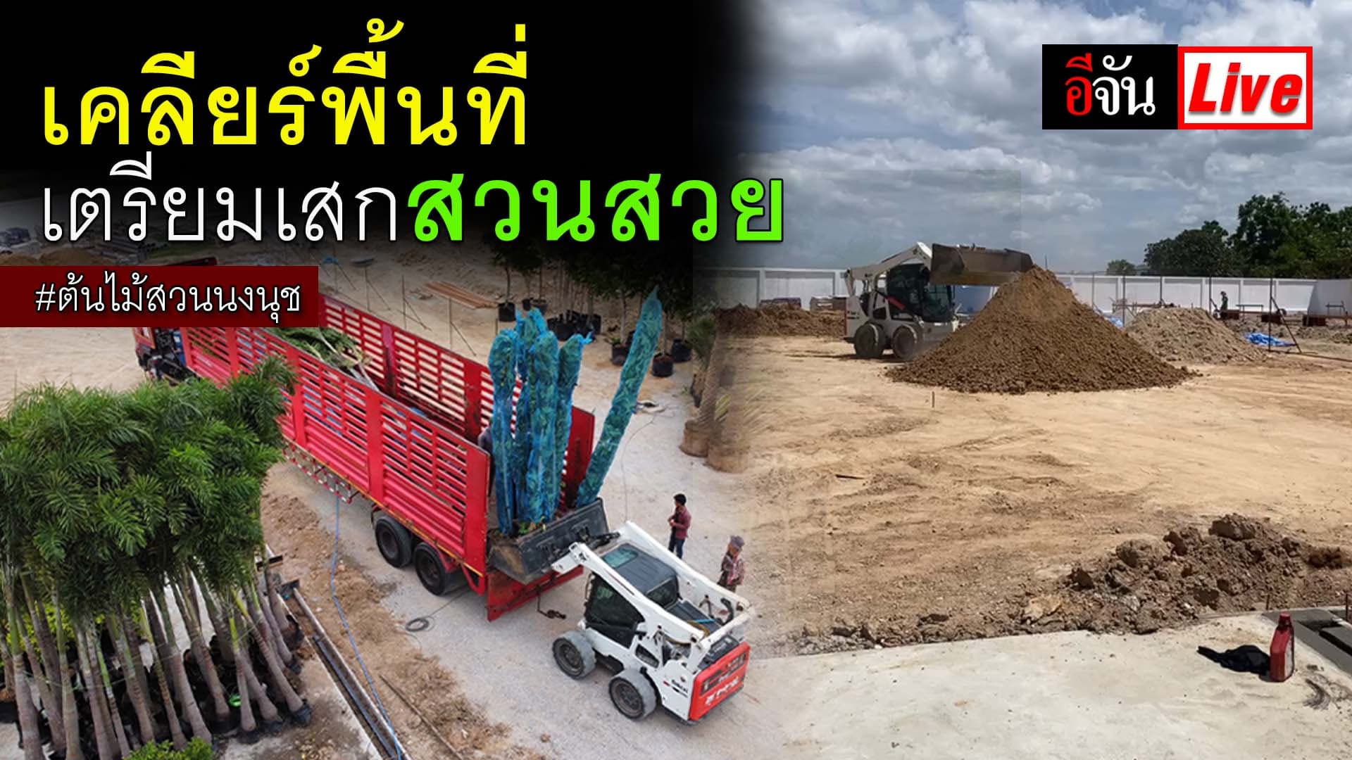 🎬 Live เคลียร์พื้นที่ เตรียมเสกสวนสวย #สวนนงนุช #ต้นไม้สวนนงนุช