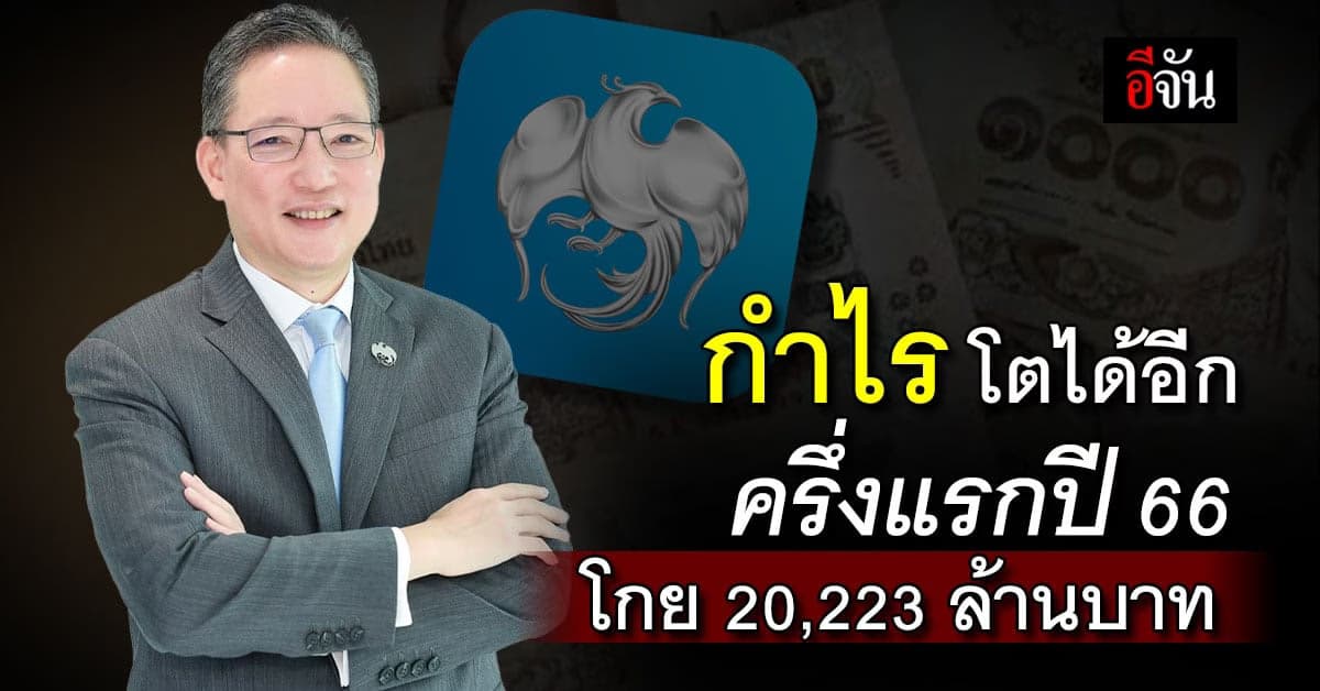 แบงก์กรุงไทย โตเว่อ! ครึ่งแรกปี66 กำไร 20,223 ล้านบาท