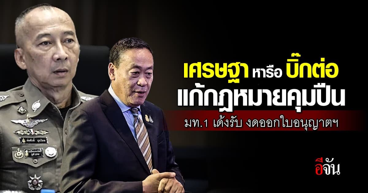 เศรษฐา ถก บิ๊กต่อ แก้กฎหมายคุมปืน อนุทิน เด้งรับงดออกใบอนุญาตพกปืน