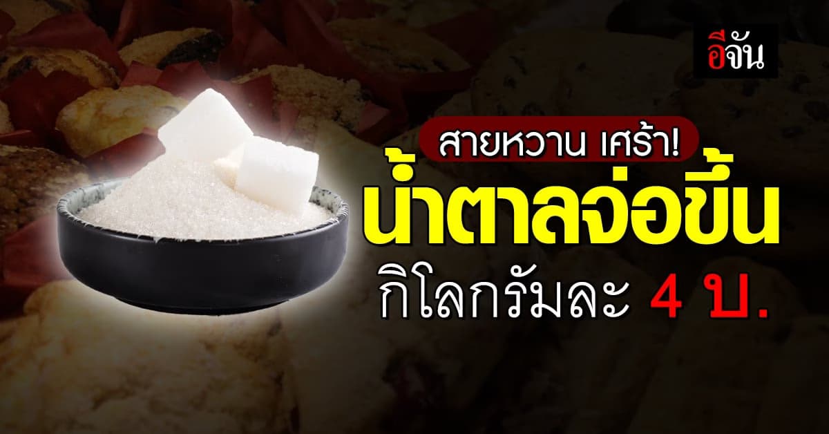 สายหวาน เศร้า! ‘น้ำตาลทราย’ จ่อขึ้นราคา กิโลกรัมละ 4 บาท