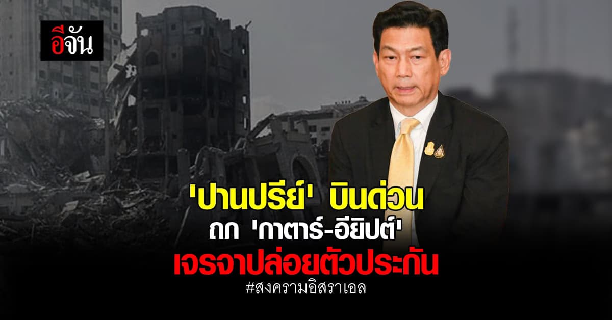 ปานปรีย์ ลาครม. บินถก กาตาร์ อียิปต์ เจรจาปล่อยตัวประกันตามคำสั่งนายกฯ