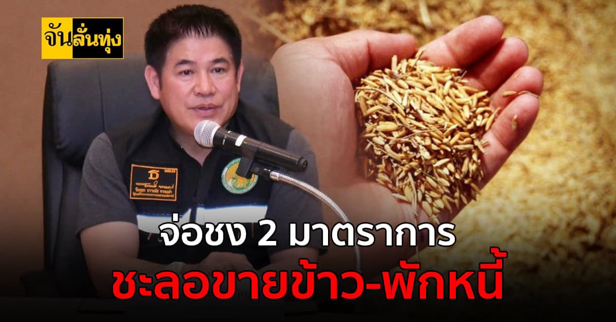 ธรรมนัส จ่อชงมาตราการ ชะลอขายข้าว เข้าครม. 7 พ.ย.นี้