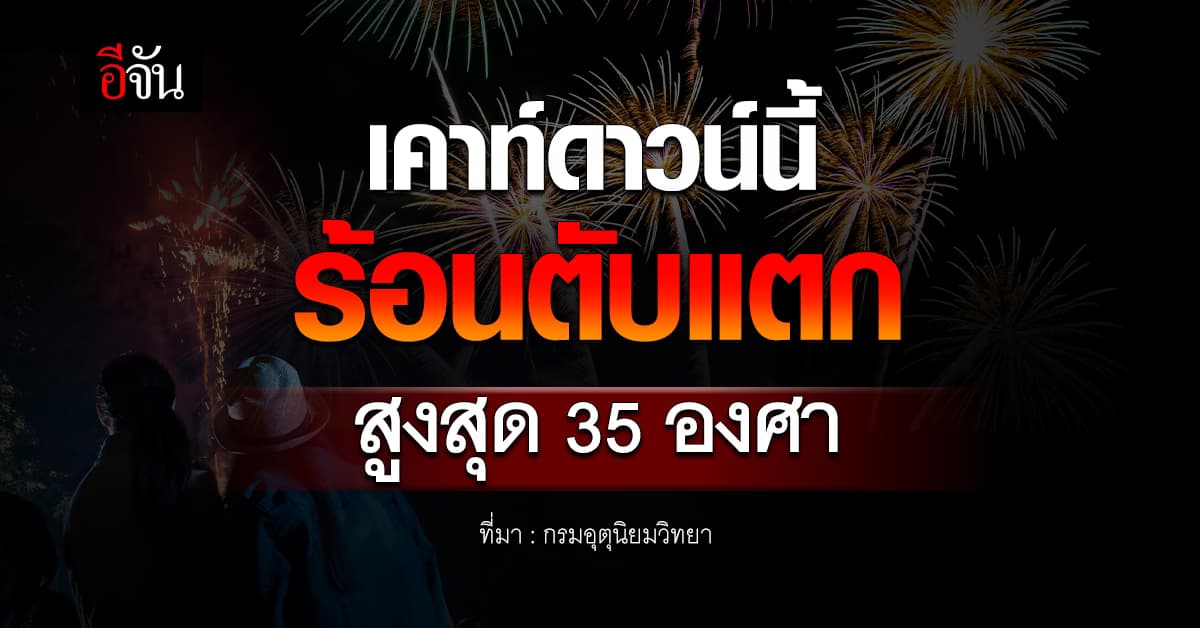 เคาท์ดาวน์ปีนี้ 2567 ร้อนตับแตก อุณหภูมิสูงสุด 35 องศา