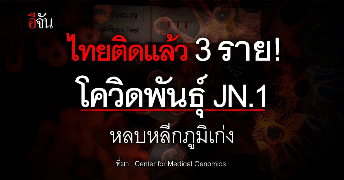 ไทยติดแล้ว 3 ราย! โควิดพันธุ์ JN.1 หลบหลีกภูมิเก่ง