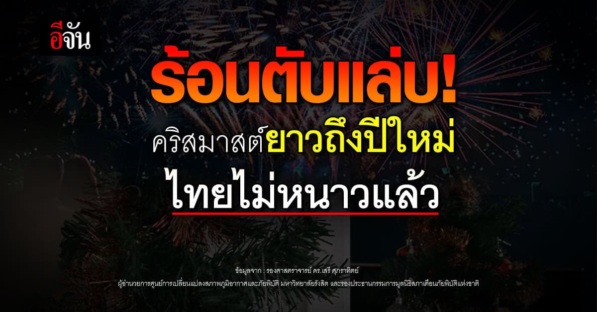 ร้อนตับแล่บ! นักวิชาการ เผย คริสมาสต์ยาวถึงปีใหม่ เมืองไทยไม่หนาวแล้ว