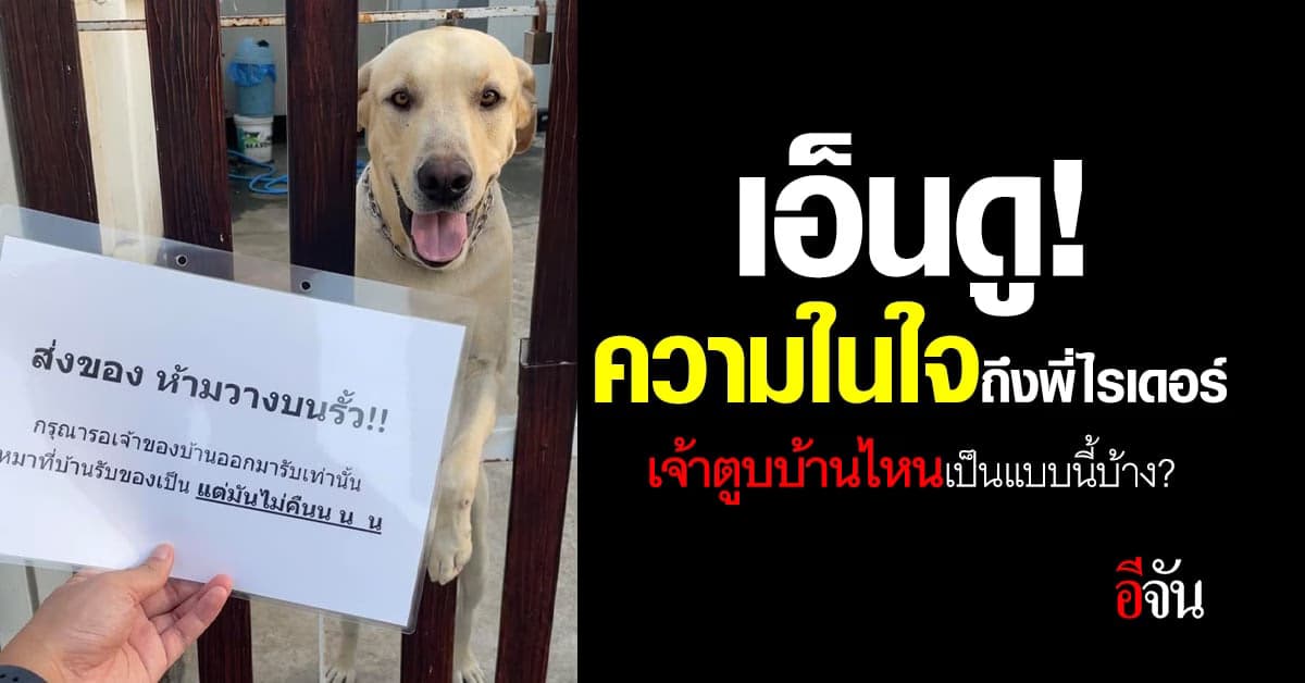 เอ็นดู! เจ้าตูบเป็นเหตุ เจ้าของบ้านออกกฎเหล็กถึงพี่ไรเดอร์