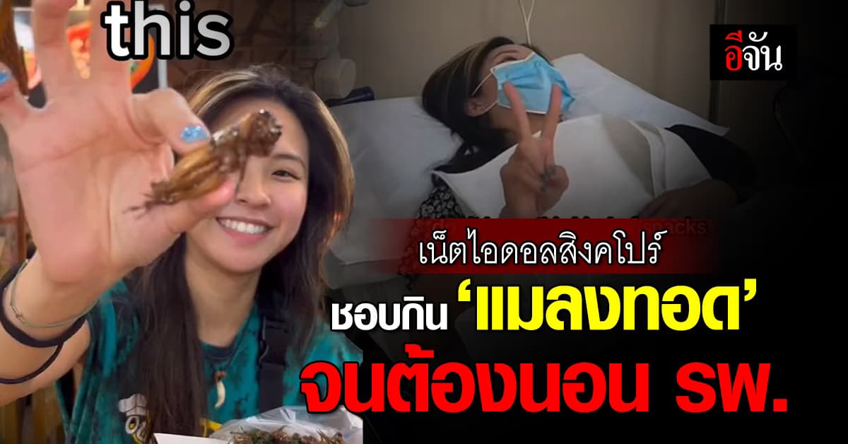 เน็ตไอดอลสิงคโปร์ คลั่งรัก ‘แมลงทอด’ กินไม่หยุด จนต้องนอน รพ.
