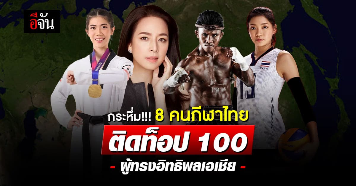 เทนนิส-บัวขาว นำทัพ คนวงการกีฬาไทย ติดท็อป 100 ผู้ทรงอิทธิพลเอเชีย