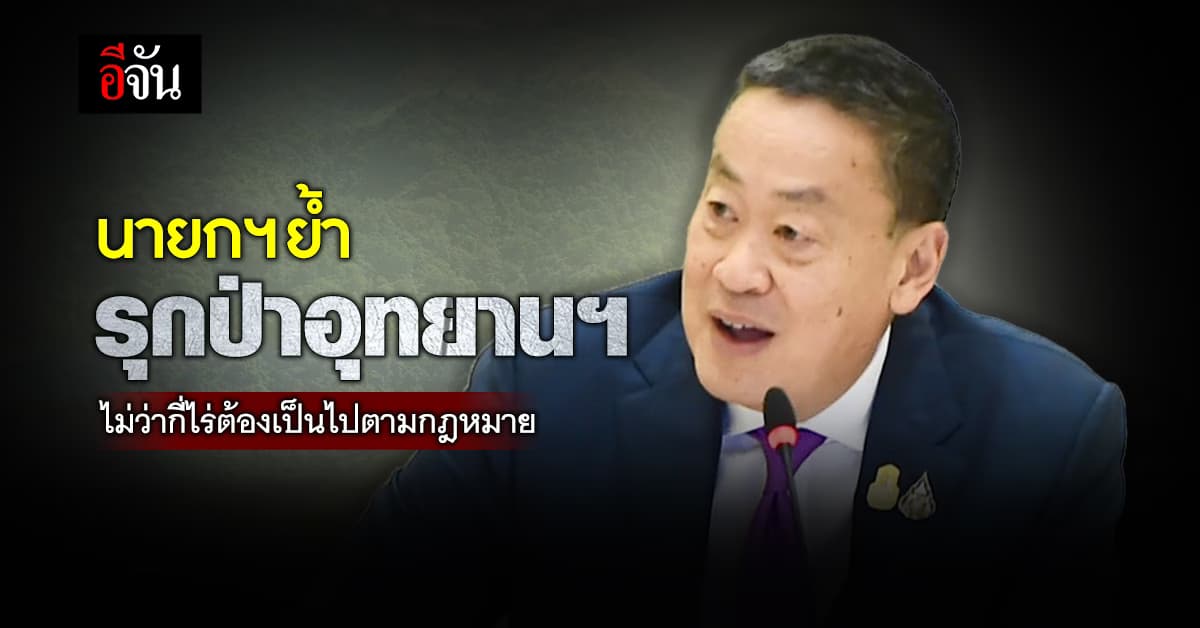 นายกฯ ย้ำ บุกรุกป่า ไม่ว่าจะกี่ไร่ ต้องดำเนินการตามกฎหมาย