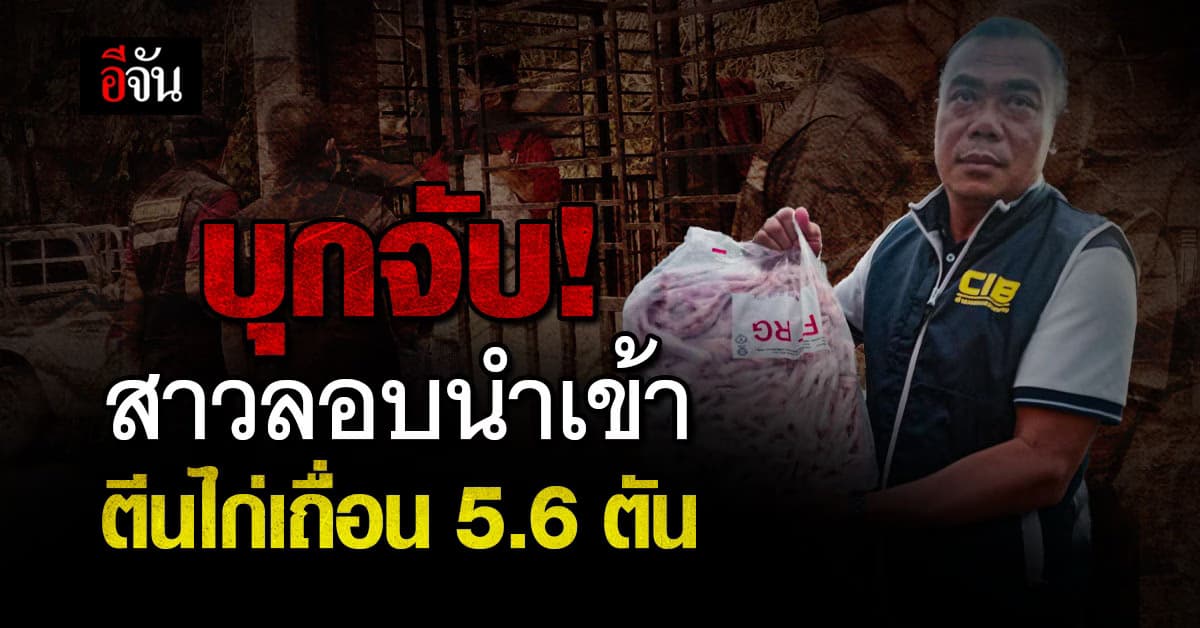 บก.ปคบ. บุกจับสาวไทย ลอบนำเข้าตีนไก่เถื่อน 5.6 ตัน จากมาเลเซีย