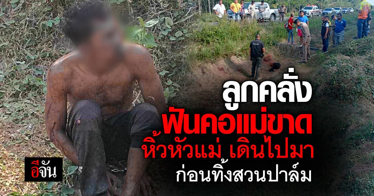 สลด! ลูกคลั่ง ฆ่าตัดคอแม่ หิ้วหัวเดินไปมา