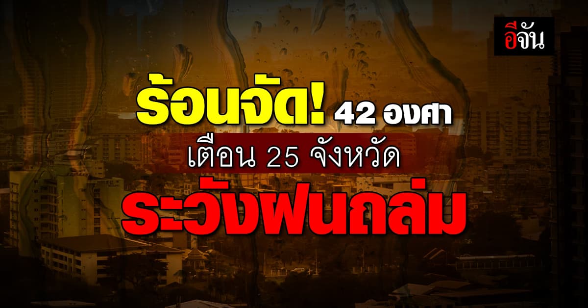 สภาพอากาศวันนี้ (12 เม.ย.67) อุณหภูมิสูงสุด 42 องศา 25 จังหวัด ระวัง! ฝนถล่ม 