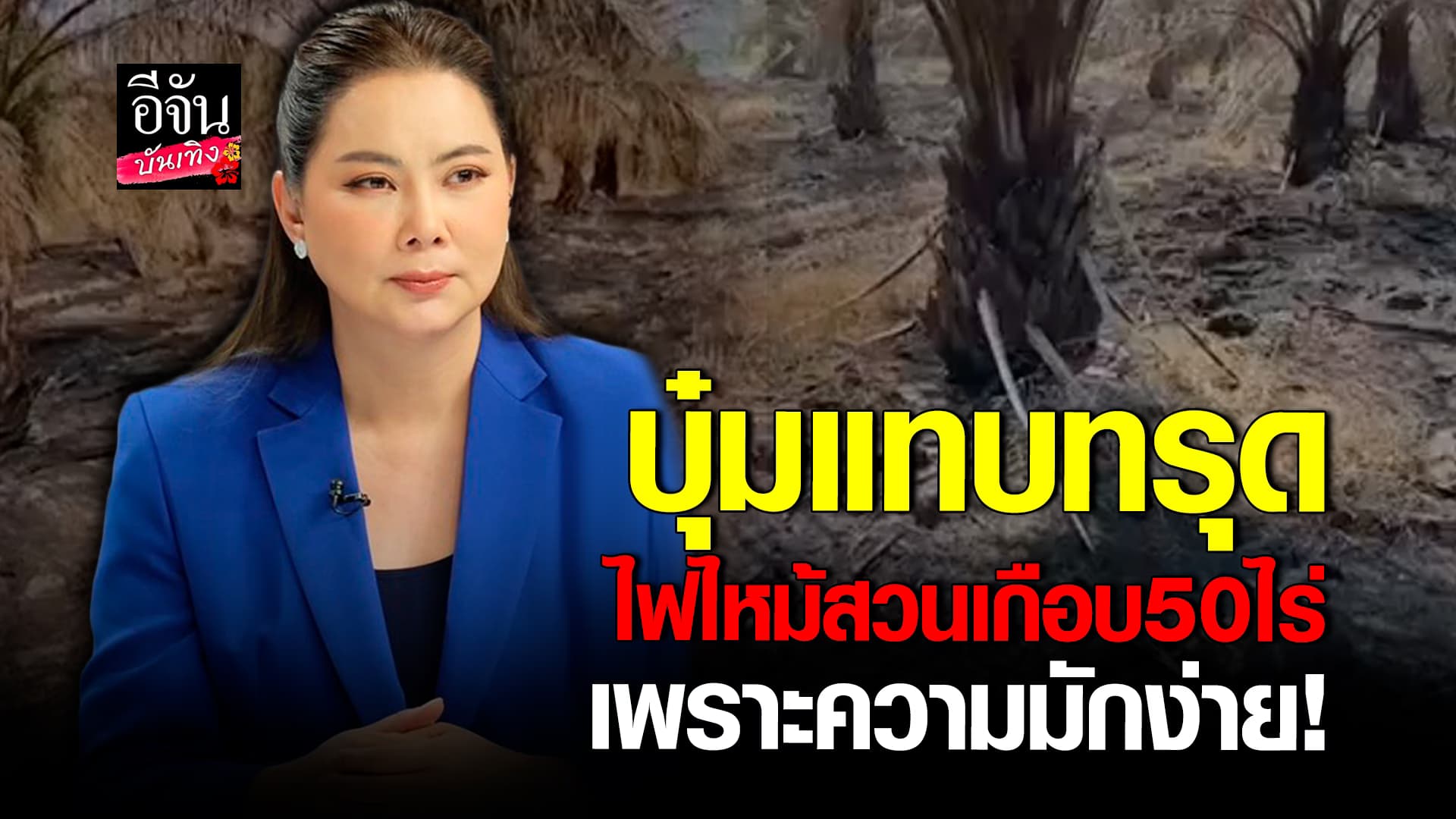 🎬คลิปบันเทิง : สวนปาล์ม บุ๋ม ปนัดดา โดนไฟไหม้ เพราะความมักง่ายของคนอื่น