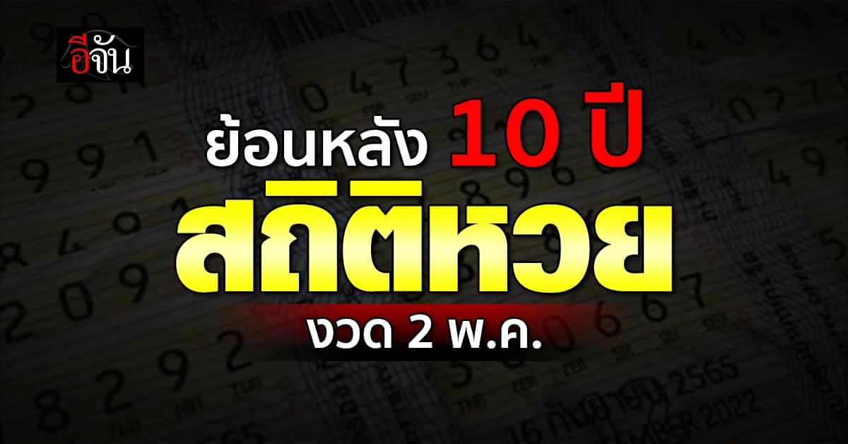 ส่อง! เลขเด็ด เลขดัง สถิติหวย งวด 2 พ.ค. ย้อนหลัง 10 ปี