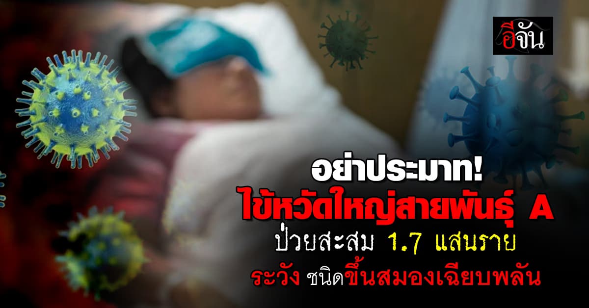 อย่าชะล่าใจ ไข้หวัดใหญ่สายพันธุ์ A ป่วยสะสม 1.7 แสนราย ระวัง ชนิดขึ้นสมองเฉียบพลัน