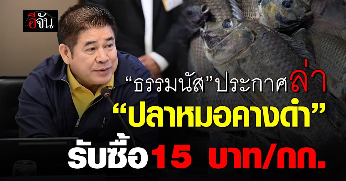 “ธรรมนัส” ประกาศล่า “ปลาหมอคางดำ” เคาะราคา 15 บาท/กก.